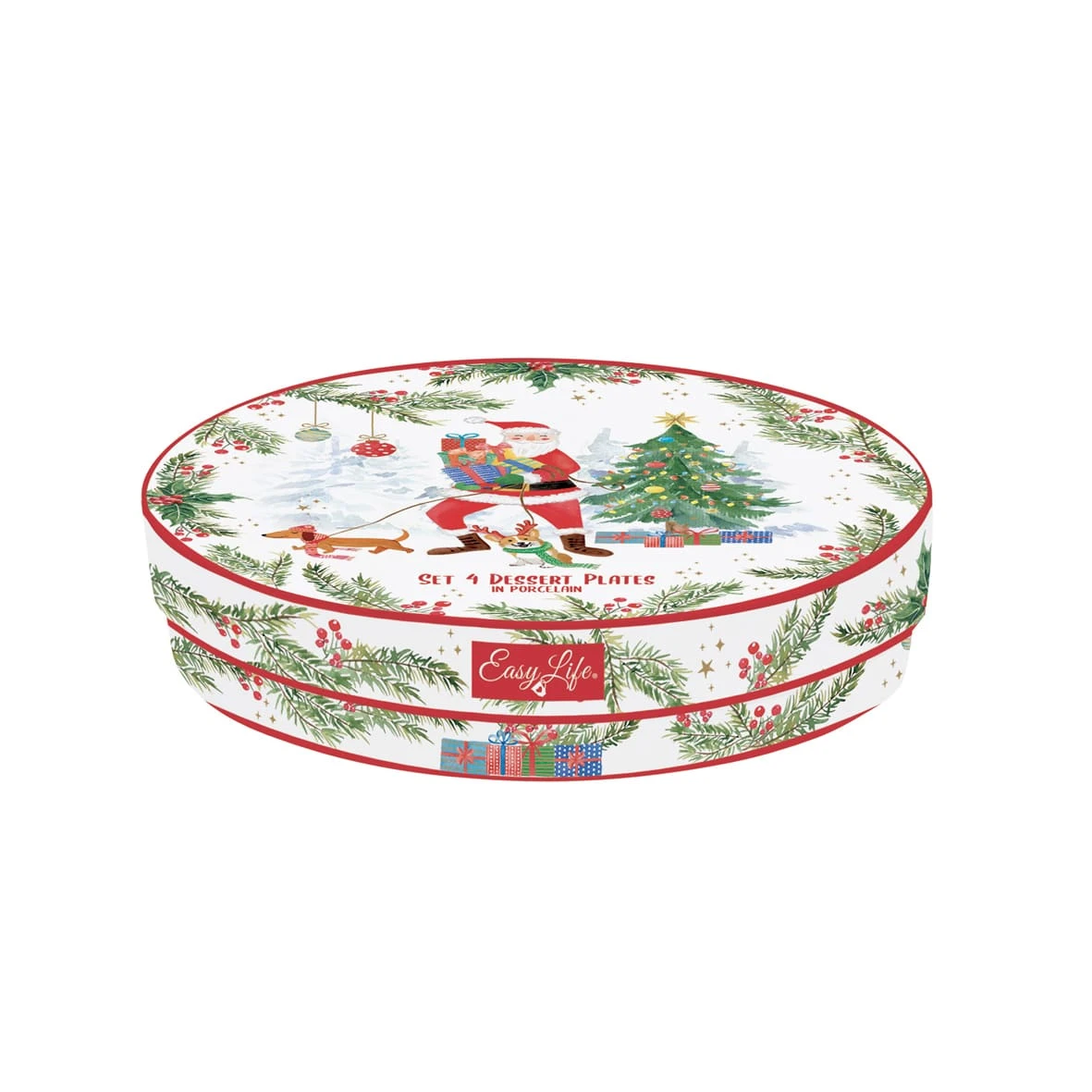EASY LIFE Set 4 Piatti Dessert JOYFUL SANTA 2 EASY LIFE Set 4 Piatti Dessert JOYFUL SANTA - Image 2
