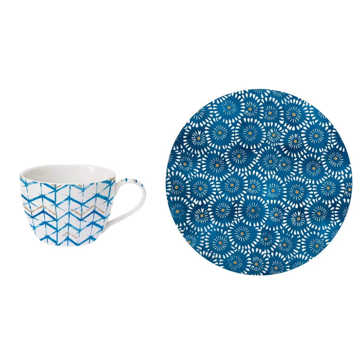 EASY LIFE Set 6 Tazze Da The Con Piattino SHIBORI 2 1 EASY LIFE Set 6 Tazze Da The Con Piattino SHIBORI 2