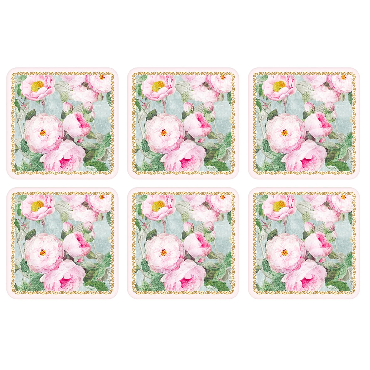 EASY LIFE Set 6 Sottobicchieri ROSES IN BLOOM 1 EASY LIFE Set 6 Sottobicchieri ROSES IN BLOOM