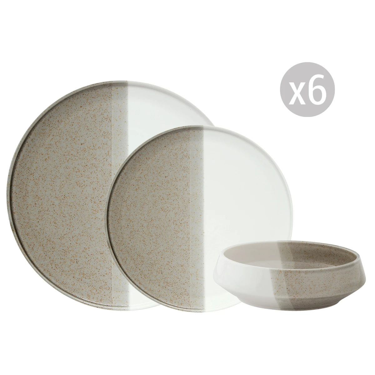 EASY LIFE Servizio Da Tavola 18 Pezzi DOUBLE BEIGE 1 EASY LIFE Servizio Da Tavola 18 Pezzi DOUBLE BEIGE