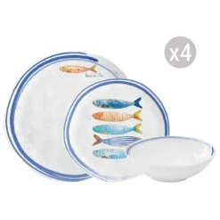 EASY LIFE Set 12 Piatti BORD DE MER