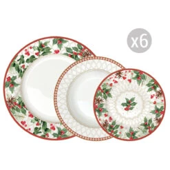 EASY LIFE Servizio Da Tavola 18 Pezzi CHRISTMAS BERRIES