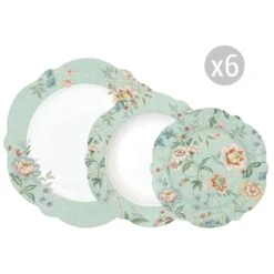 EASY LIFE Servizio Da Tavola 18 Pezzi ZEN GARDEN GREEN